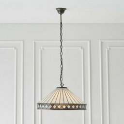 Tiffany Glass Hanging Ceiling Pendant Light Bronze & Natural Simple Shade I00116 - thumbnail 5