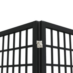 Berkfield Folding 5-Panel Room Divider Japanese Style 200X170 Cm Black - thumbnail 5