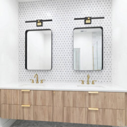 Eglo Peguera Led Black/brass Steel Bathroom Mirror Light - thumbnail 3