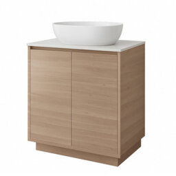 Plum&clay Matterhorn Oak Floor Standing Bathroom Vanity Unit With White Countertop (W)750mm (H)850mm - thumbnail 2