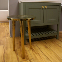 Boho Round 3 Leg Coffee Table, 400mm X 600mm - Brass - Balterley - thumbnail 2