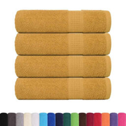 Berkfield Durable Bath Towels 4 Pcs Gold 100X150 Cm 360 Gsm 100% Cotton