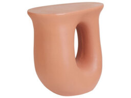 Beliani Orange Sculptural Accent Side Table - Weatherproof Fibreglass Reinforced Magnesium Oxide - 42 X 28 X 46 Cm - thumbnail 3