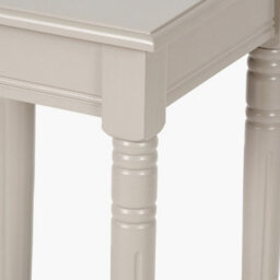 Pacific Lifestyle Traditional Square Taupe Side Accent Table With Bottom Shelf - thumbnail 4