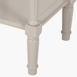 Pacific Lifestyle Traditional Square Taupe Side Accent Table With Bottom Shelf - thumbnail 5