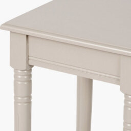 Pacific Lifestyle Traditional Square Taupe Side Accent Table With Bottom Shelf - thumbnail 3