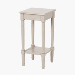 Pacific Lifestyle Traditional Square Taupe Side Accent Table With Bottom Shelf - thumbnail 2