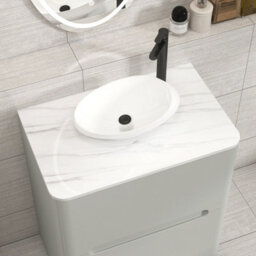 Royal Bathrooms Venice 700mm Dove Grey Freestanding Bathroom Countertop Vanity Unit 2 Drawer With Nova Basin - thumbnail 6