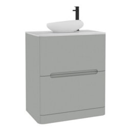 Royal Bathrooms Venice 700mm Dove Grey Freestanding Bathroom Countertop Vanity Unit 2 Drawer With Nova Basin - thumbnail 7