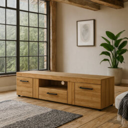 Wyld Haus Cortina Wide Tv Cabinet, 2 Door 1 Drawer, Grandson Oak - thumbnail 2