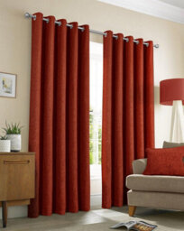 Sundour Amberley Eyelet Ring Top Curtains Orange - thumbnail 1