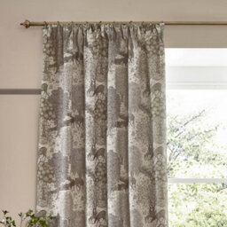Morris & Co Brook Woodland Jacquard Room Darkening Pencil Pleat Curtain Pair Linen (W)168Cm X (D)137Cm - thumbnail 3