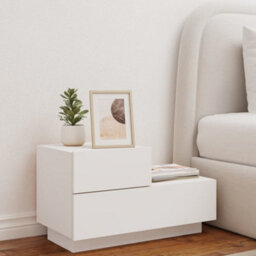 Vidaxl Bedside Cabinet With Led Lights White 70X36X40.5 Cm - thumbnail 3