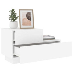 Vidaxl Bedside Cabinet With Led Lights White 70X36X40.5 Cm - thumbnail 4