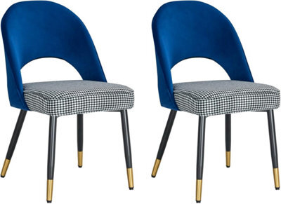 Hygrad Built to Survive Set Of 2 Dining Chairs Velvet Padded Seat Metal Legs Kitchen Chair Home Office Set - image 1