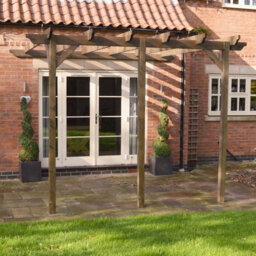 Rutland County Garden Furniture Wall Mounted Garden Pergola 3 Posts - Wood - L420 X W480 X H270 Cm - Rustic Brown - thumbnail 4