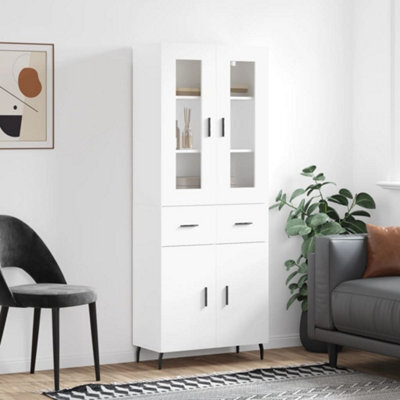Berkfield Highboard White 69.5X34X180 Cm Engineered Wood - image 1