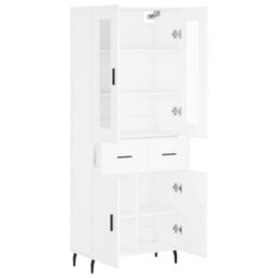 Berkfield Highboard White 69.5X34X180 Cm Engineered Wood - thumbnail 4