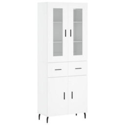 Berkfield Highboard White 69.5X34X180 Cm Engineered Wood - thumbnail 2