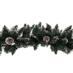 Samuel Alexander Premier Christmas Rocky Mountain Garland 2.7M  Snow Flocked With Cones - thumbnail 8