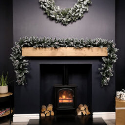 Samuel Alexander Premier Christmas Rocky Mountain Garland 2.7M  Snow Flocked With Cones - thumbnail 2