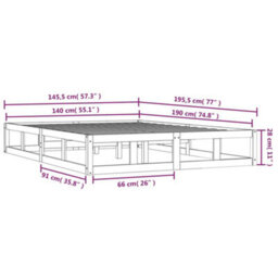Berkfield Bed Frame 140X190 Cm Solid Wood - thumbnail 9