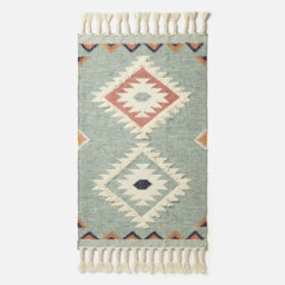 Homescapes Tenali Blue Kilim Wool Rug 120 X 170 Cm - thumbnail 2