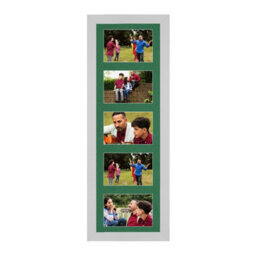 AK Frames 26X8 Silver Sleek Multi Photo Frame With Emerald Mount - Holds 5 Apertures (5X) 6X4 Photos