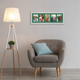 AK Frames 26X8 Silver Sleek Multi Photo Frame With Emerald Mount - Holds 5 Apertures (5X) 6X4 Photos - thumbnail 3