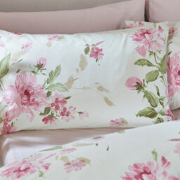 Catherine Lansfield Avebury Floral Reversible King Duvet Cover Set With Pillowcases Cream - thumbnail 3