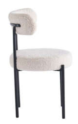 Nordlys Set Of 2 Metal And White Bouclé Dining Chairs Modern Design Style Dining Room - thumbnail 7