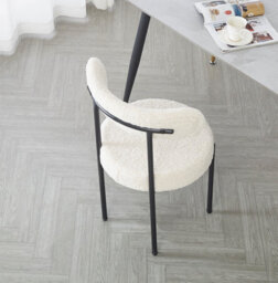 Nordlys Set Of 2 Metal And White Bouclé Dining Chairs Modern Design Style Dining Room - thumbnail 9