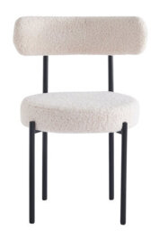 Nordlys Set Of 2 Metal And White Bouclé Dining Chairs Modern Design Style Dining Room - thumbnail 8