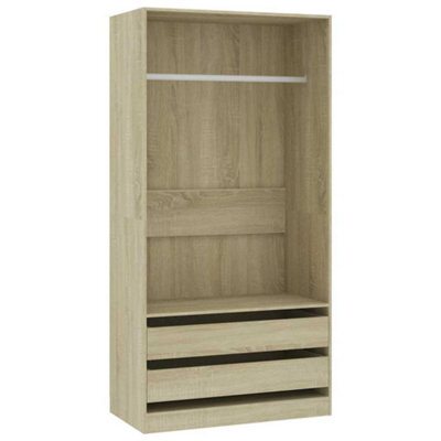 Berkfield Compact Wardrobe Sonoma Oak 100X50X200 Cm Engineered Wood