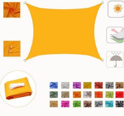 Yellow 2X3M Rectangular Shade Sail Uv Resistant - image 1
