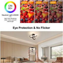 Pheashine Modern Led Ceiling Light , 4500K Neutral Light, Modern Flush Mount Ceiling Light For Hallway, Kitchen, Bedroom - thumbnail 6