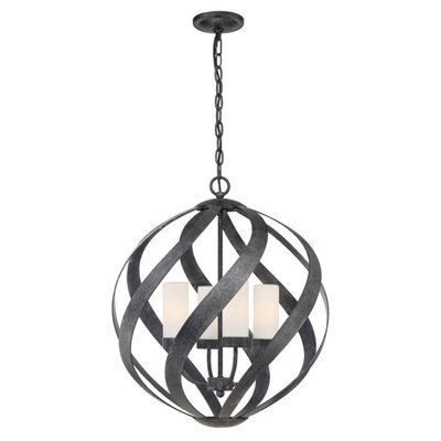 Luminosa Lighting Luminosa Quoizel Blacksmith Spherical Pendant Ceiling Light Old Black, Ip44 - image 1