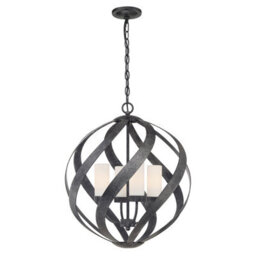 Luminosa Lighting Luminosa Quoizel Blacksmith Spherical Pendant Ceiling Light Old Black, Ip44 - thumbnail 1