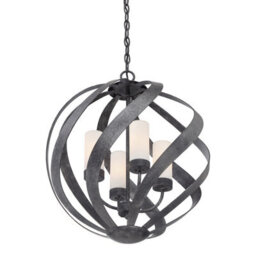 Luminosa Lighting Luminosa Quoizel Blacksmith Spherical Pendant Ceiling Light Old Black, Ip44 - thumbnail 5