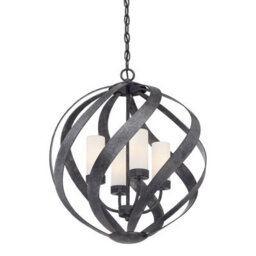 Luminosa Lighting Luminosa Quoizel Blacksmith Spherical Pendant Ceiling Light Old Black, Ip44 - thumbnail 4