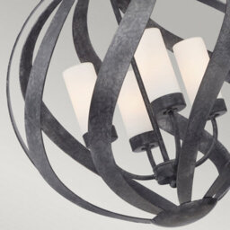 Luminosa Lighting Luminosa Quoizel Blacksmith Spherical Pendant Ceiling Light Old Black, Ip44 - thumbnail 3