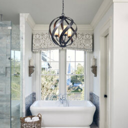 Luminosa Lighting Luminosa Quoizel Blacksmith Spherical Pendant Ceiling Light Old Black, Ip44 - thumbnail 7