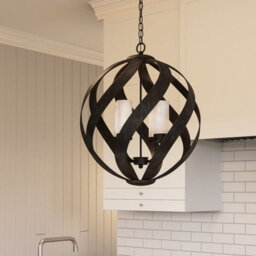 Luminosa Lighting Luminosa Quoizel Blacksmith Spherical Pendant Ceiling Light Old Black, Ip44 - thumbnail 6