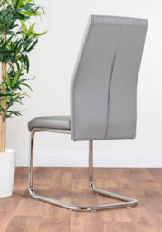Furniturebox Uk Selina Chrome Round Square Leg Glass Dining Table And 4 Elephant Grey Lorenzo Chairs Set - thumbnail 9