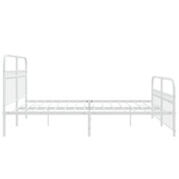 Berkfield Metal Bed Frame Without Mattress With Footboard White 183X203Cm - thumbnail 5