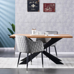 Life Interiors Single Grey Verona Velvet Dining Chair With Quilted Back & Black Legs - Modern Accent Chair With Silver Foot Tips - thumbnail 6