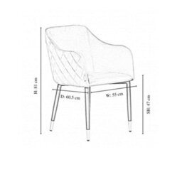 Life Interiors Single Grey Verona Velvet Dining Chair With Quilted Back & Black Legs - Modern Accent Chair With Silver Foot Tips - thumbnail 9