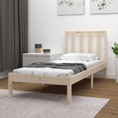 Berkfield Bed Frame Solid Wood Pine 75X190 Cm 2Ft6 Small Single - image 1