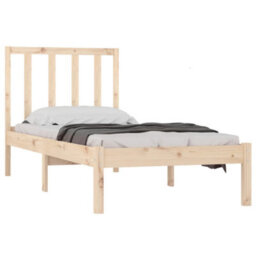 Berkfield Bed Frame Solid Wood Pine 75X190 Cm 2Ft6 Small Single - thumbnail 3