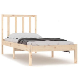 Berkfield Bed Frame Solid Wood Pine 75X190 Cm 2Ft6 Small Single - thumbnail 2